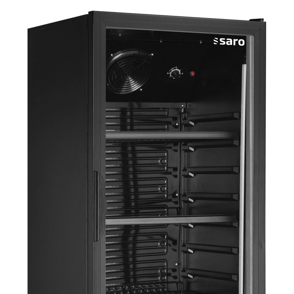 Saro Koelkast | 360l | Zwart | 0°c/+10°c | Statisch + Ventilator | Wielen | 620x635x1732(h)mm
