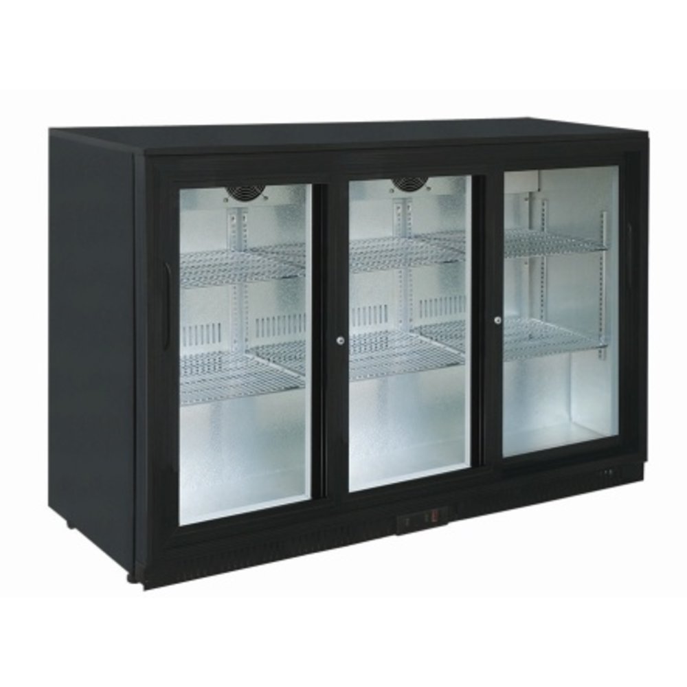 Saro Barkoelkast | Zwart | Schuifdeuren | 320l | Geforceerd | 230v | 1350x520x850(h)mm