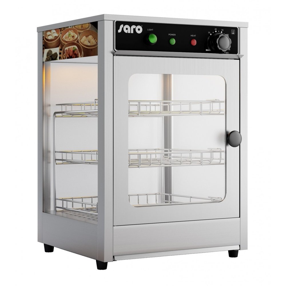 Saro Warmhoudvitrine Rvs Fiona 43l | 230v | Binnen Verlichting | 350x350x520(h)mm