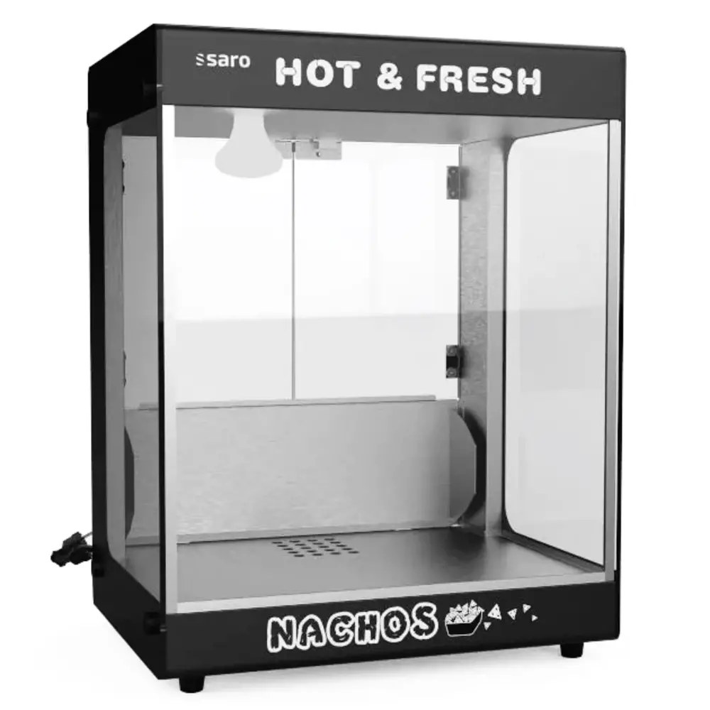 Saro Nacho-warmhoudvitrine | Bora | Zwart | 58°c | Statisch | 0.47kw (230v) | 462x357x588(h)mm