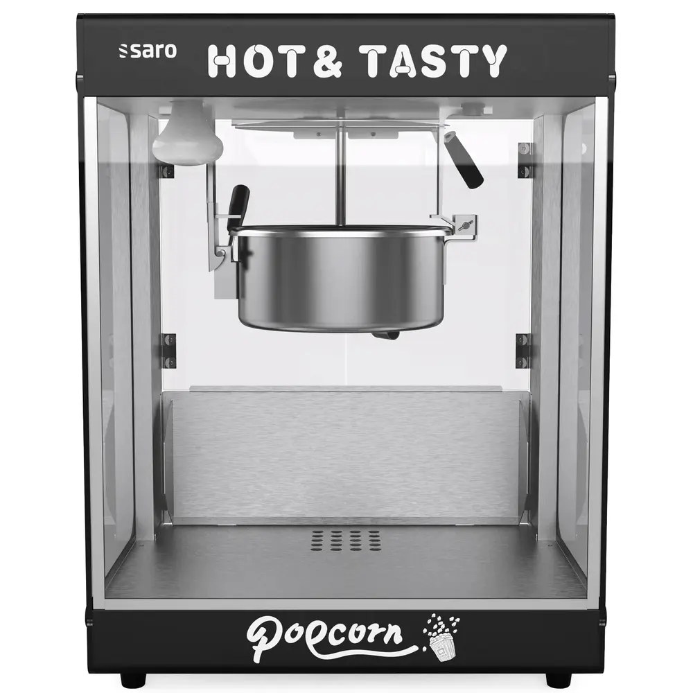 Saro Popcornmachine | Jugo | Zwart | 1.16kw (230v) | Interne Verlichting | 462x357x588(h)mm