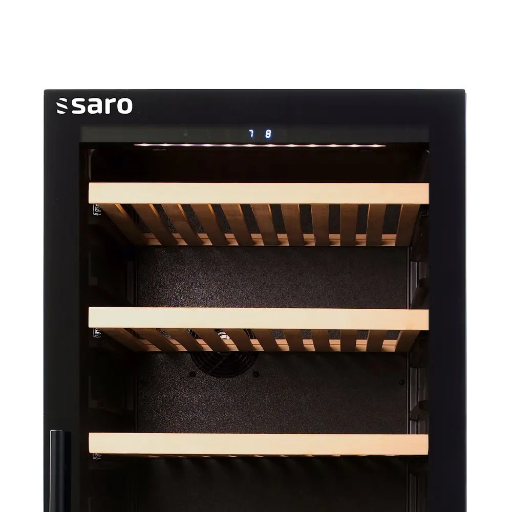 Saro Wijnkoelkast | 388l (163x 75cl) | Zwart | 1 Zone | +5°c/+20°c | Geforceerd | 595x710x1720(h)mm