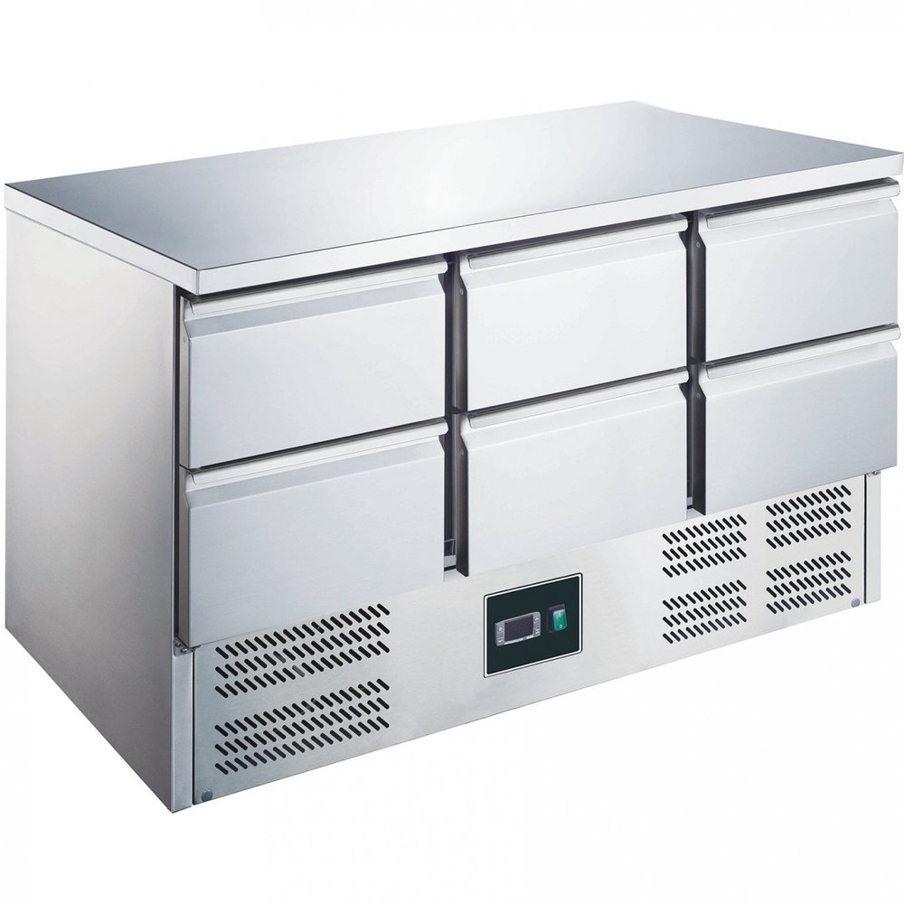 Saro Koelwerkbank | 390l | 6 Laden (1/1 Gn) | +2°c/+8°c | Statisch + Ventilator | 1368x700x876(h)mm