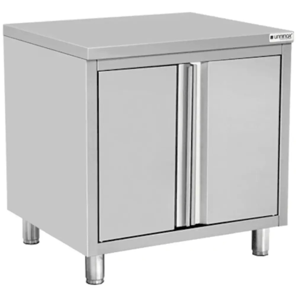 Unninox Werktafel | Rvs | 2 Draaideuren | Achteropstand | 800x700x850(h)mm
