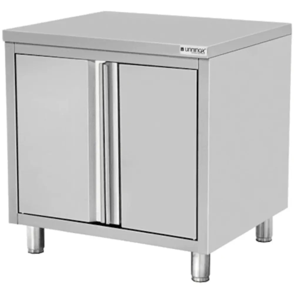 Unninox Werktafel | Rvs | 2 Draaideuren | Achteropstand | 800x700x850(h)mm