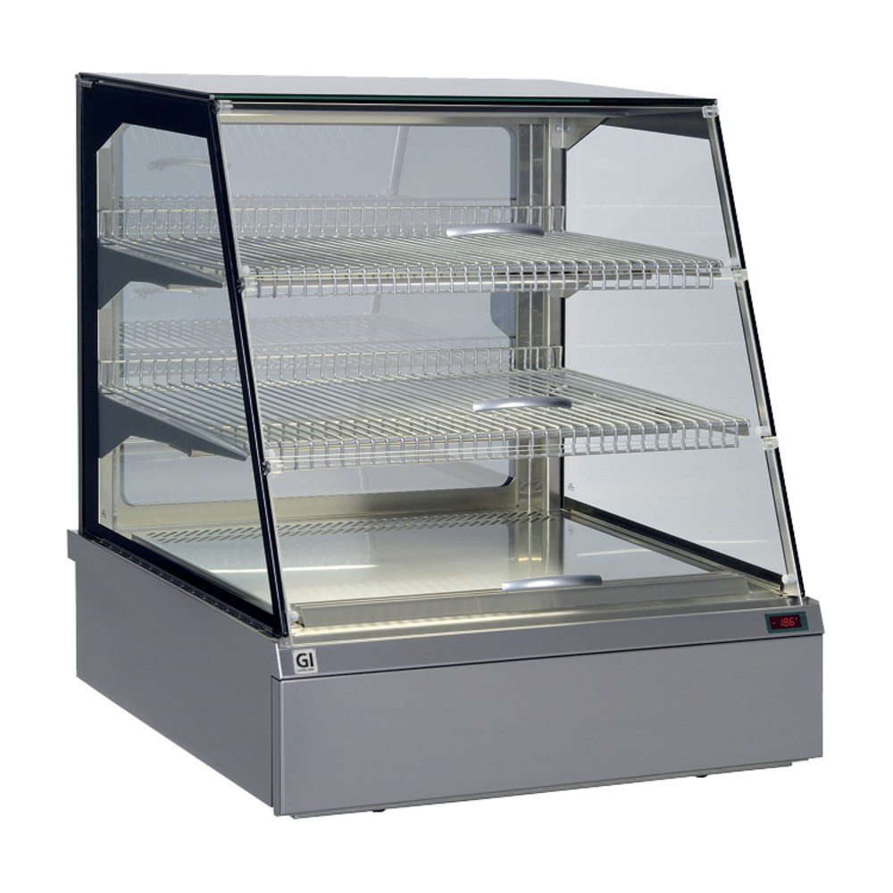 Gastro-inox Drop-in Koelvitrine | Rvs/zwart | +2°c/+6°c | 3 Niveaus | Zelfbediening | 746x717x845(h)mm