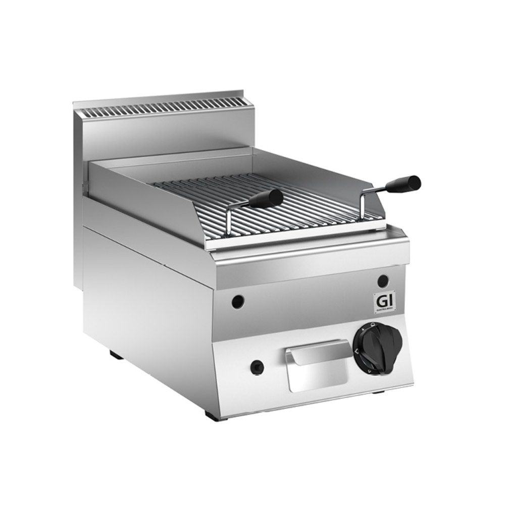 Gastro-inox 650 HP Lavasteengrill Gas 400mm | 7kw | 400x650x295(h)mm