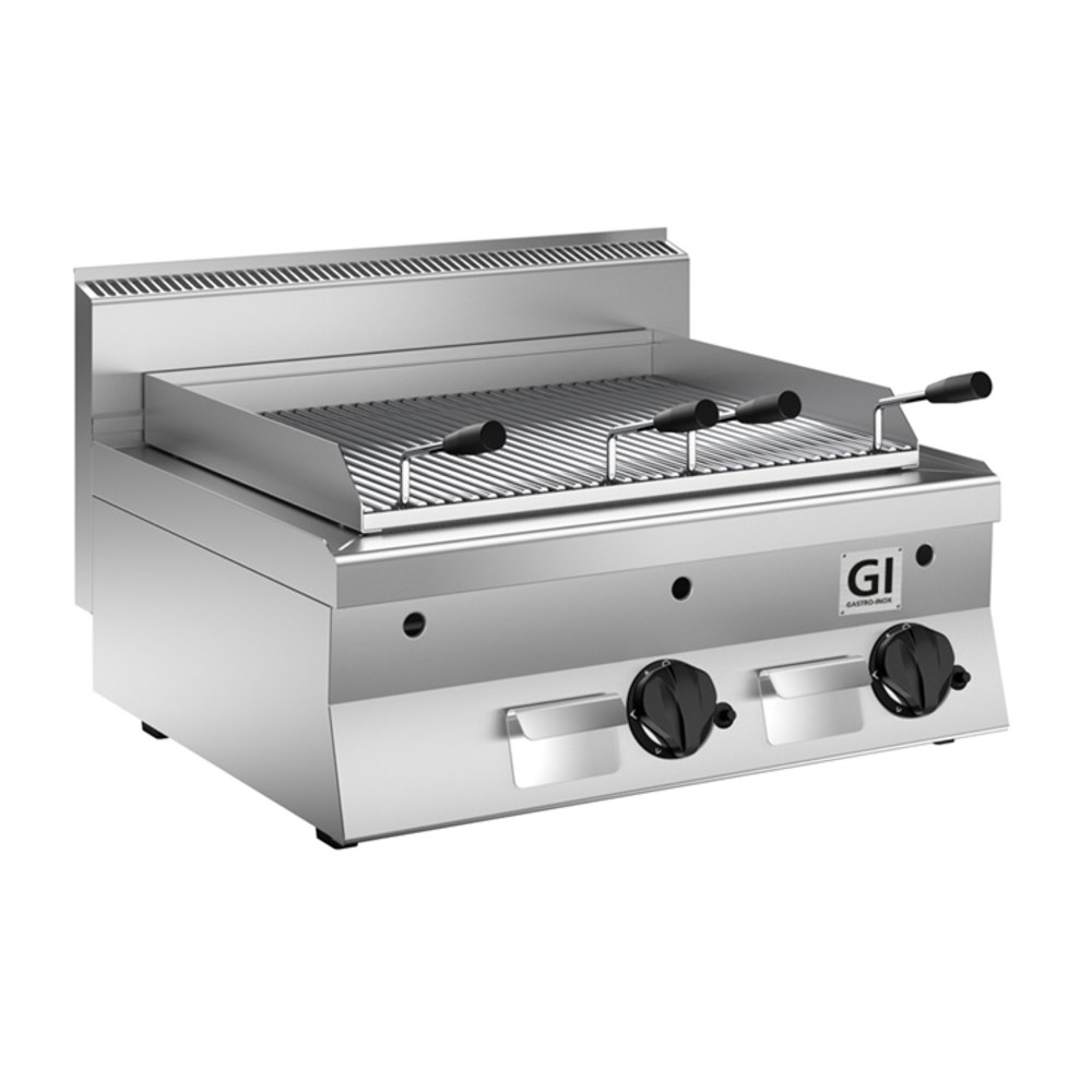 Gastro-inox 650 HP Lavasteengrill Gas 800mm | 14kw | 800x650x295(h)mm