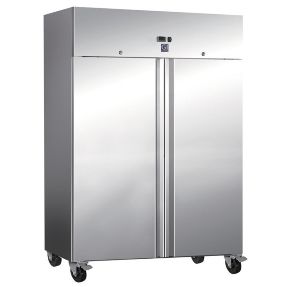 Gastro-inox Koelkast | 1200l (2/1 Gn) | Rvs | +2°c/+8°c | Geforceerd | Wielen (geremd) | 1340x810x2000(h)mm