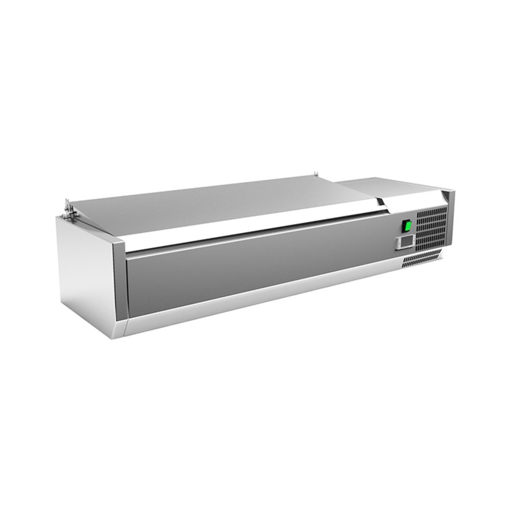 Gastro-inox Opzetkoelvitrine | 5x 1/4 GN | +2°c/+8°c | 1200x395x440(h)mm