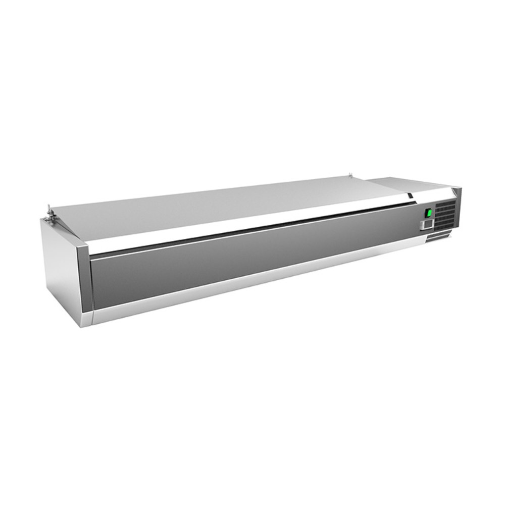 Gastro-inox Opzetkoelvitrine | 7x 1/3 GN | 2°c Tot 8°c | 1600x335x440(h)mm