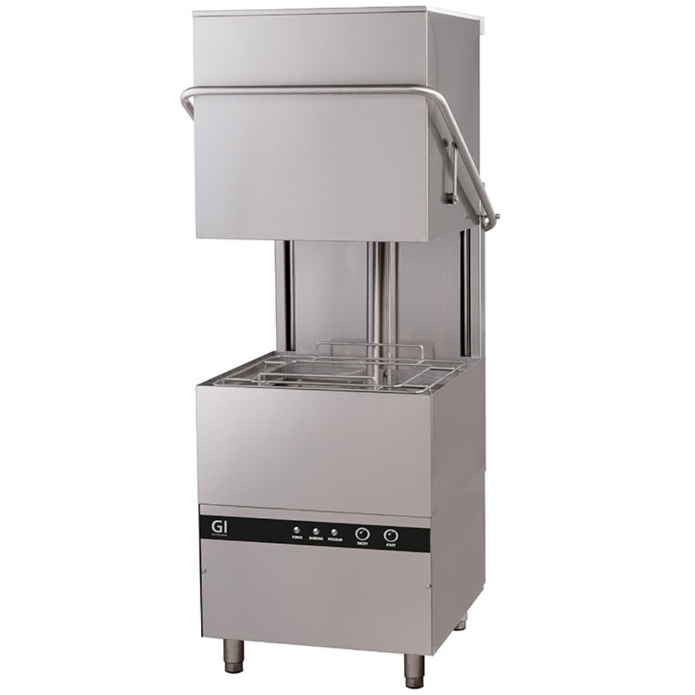 Gastro-inox Doorschuifvaatwasser | Mand 500x500mm | Zeeppomp | Naglanspomp | 750x880x1830(h)mm