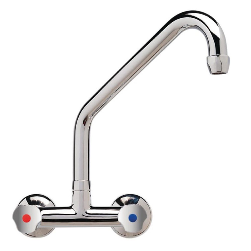 Gastro-inox Gastro-inox High Performance Duobloc Hoog Muurmodel 25(ø)mm Mengkraan | Verchroomd | 250mm |