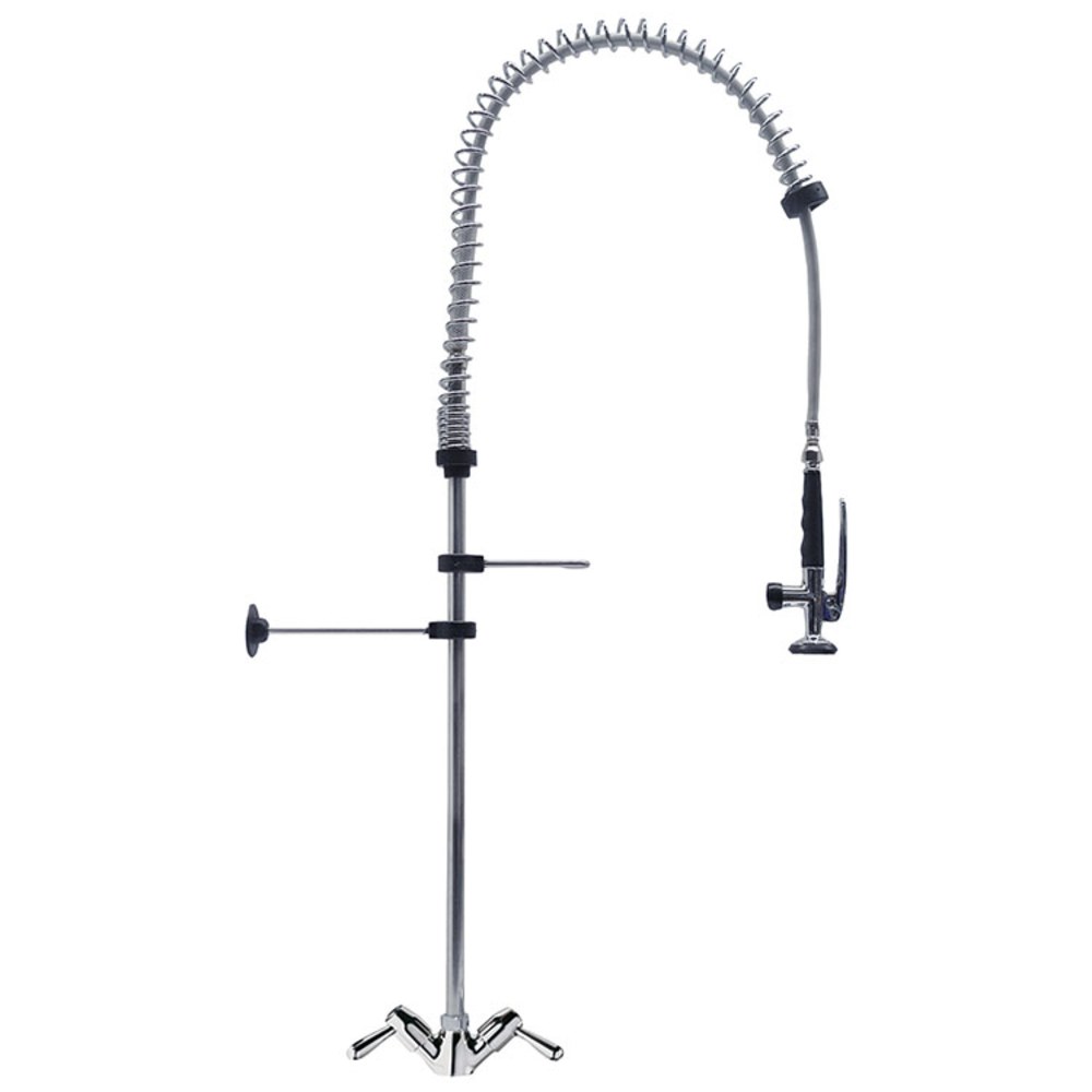 Gastro-inox Gastro-inox Monobloc Voorspoeldouche Met Draaihendels | Totale Hoogte 1200mm | Vechroomd Koper