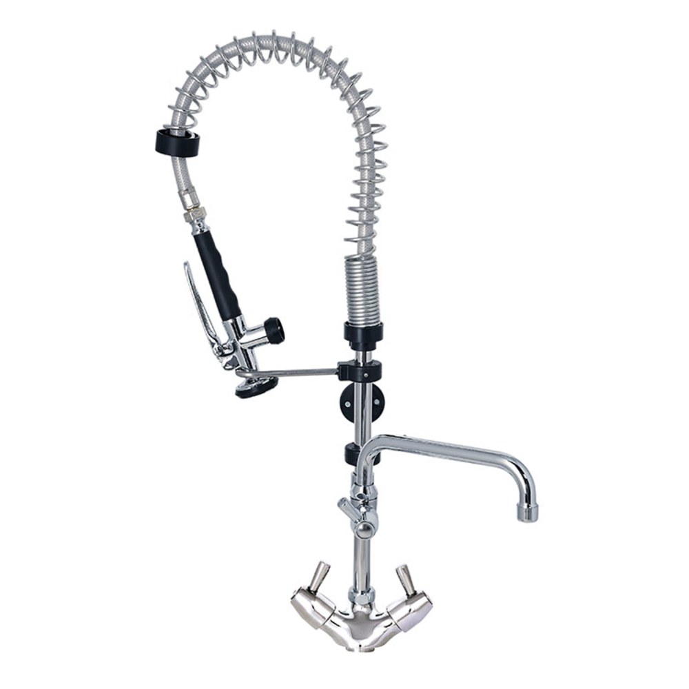 Gastro-inox Gastro-inox Monobloc Voorspoeldouche Met Draaihendels/zwenkkraan | Totale Hoogte 700mm | Vechroomd Koper