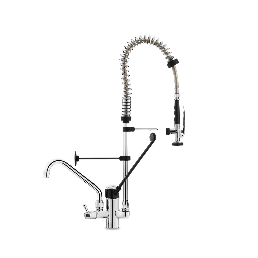 Gastro-inox Gastro-inox Monobloc Voorspoeldouche Met Handsfree en Zwenkkraan Van 250mm |totale Hoogte 700mm | Verchroomd Koper