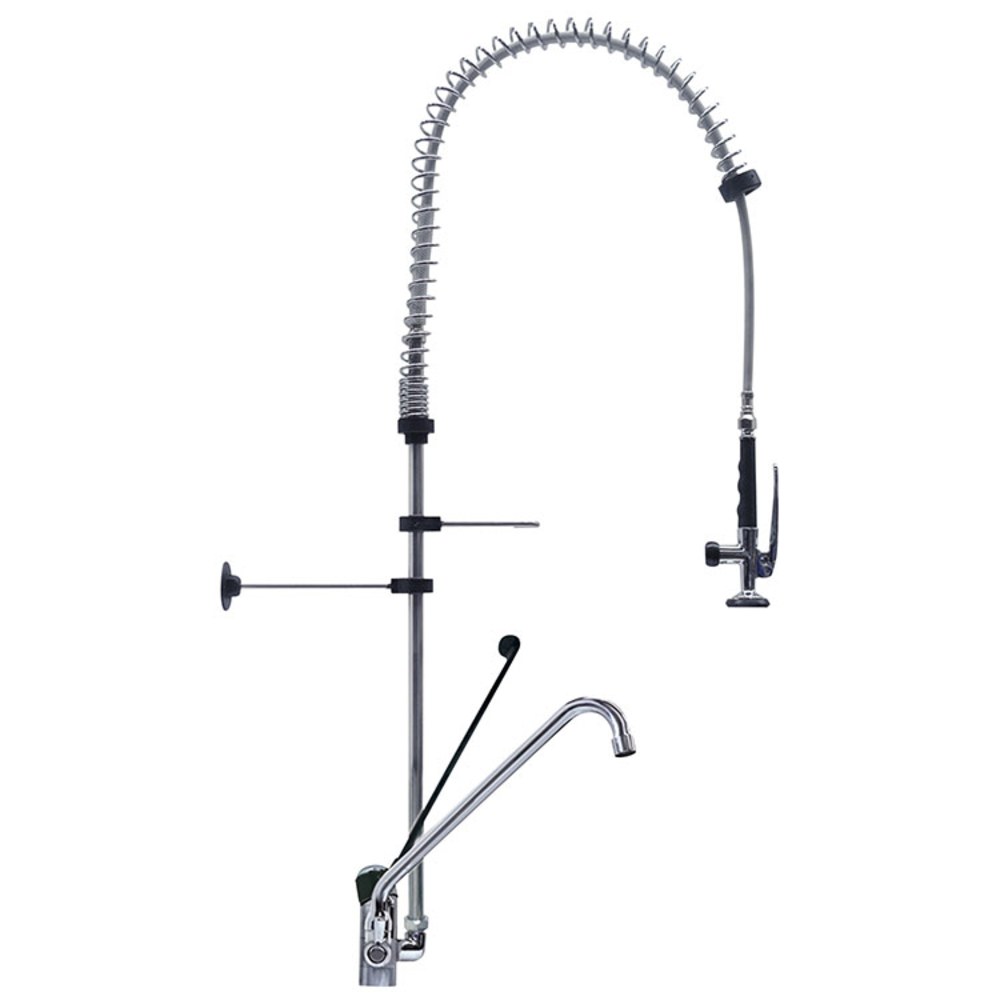 Gastro-inox Gastro-inox Monobloc Voorspoeldouche Met Handsfree en Zwenkkraan Van 250mm | Totale Hoogte 1200mm | Verchroomd Koper