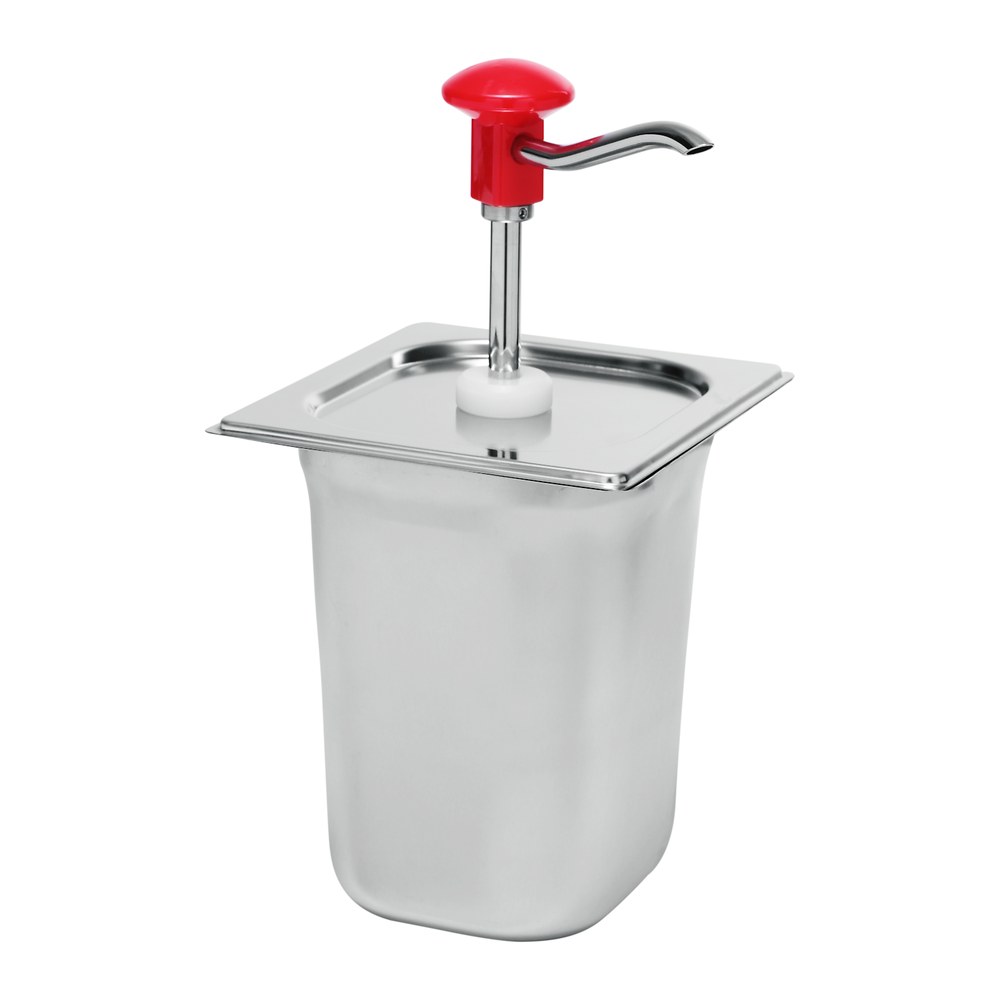 Gastro-inox Sausdispenser Met Rode Drukknopbediening | 3L | Portie Ml/gr 30 ml | 165x180x320(h)mm