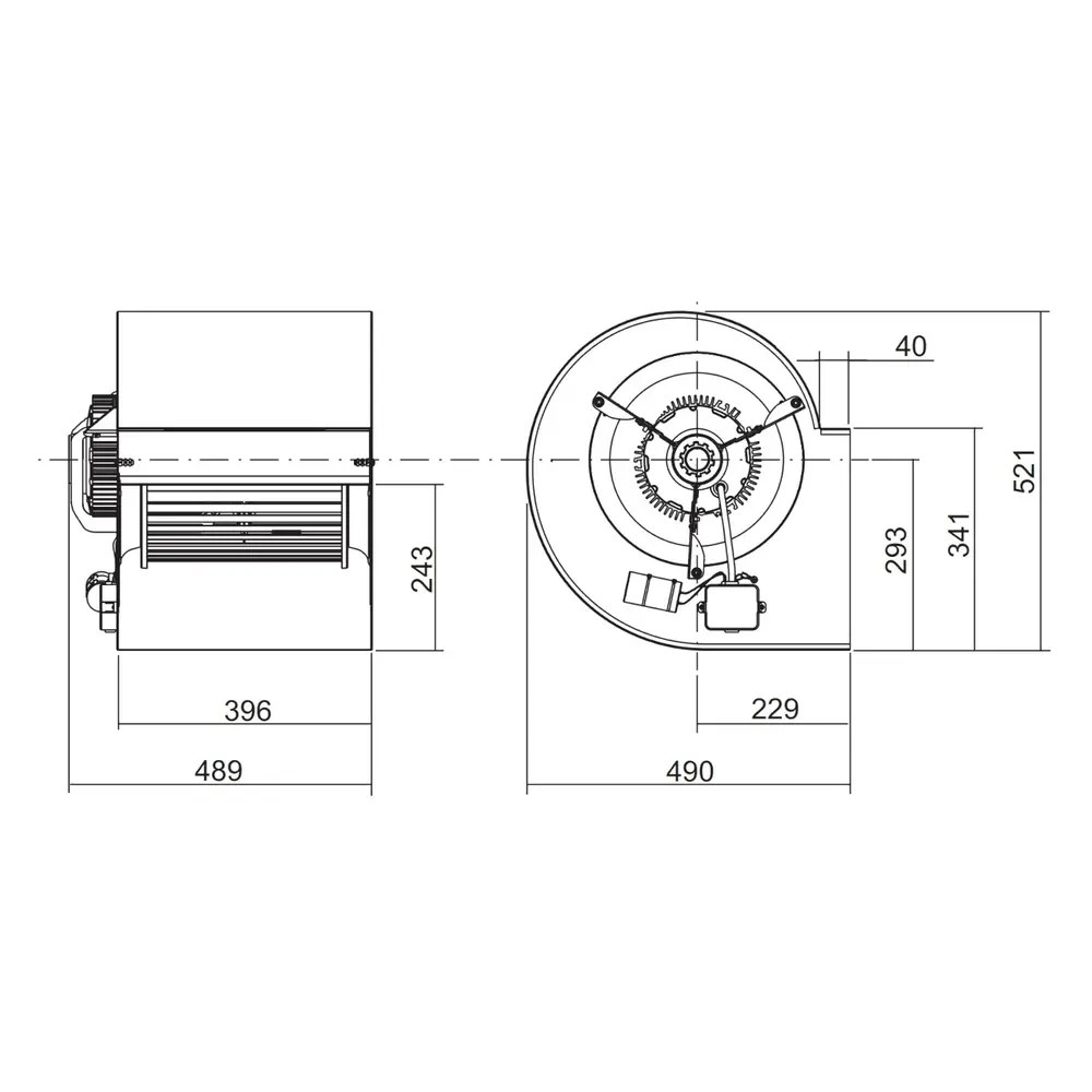 Combisteel Motor | Slakkenhuis | 4500m³/u. | 5.4a | 0.74kw (230v) | 471x490x521(h)mm