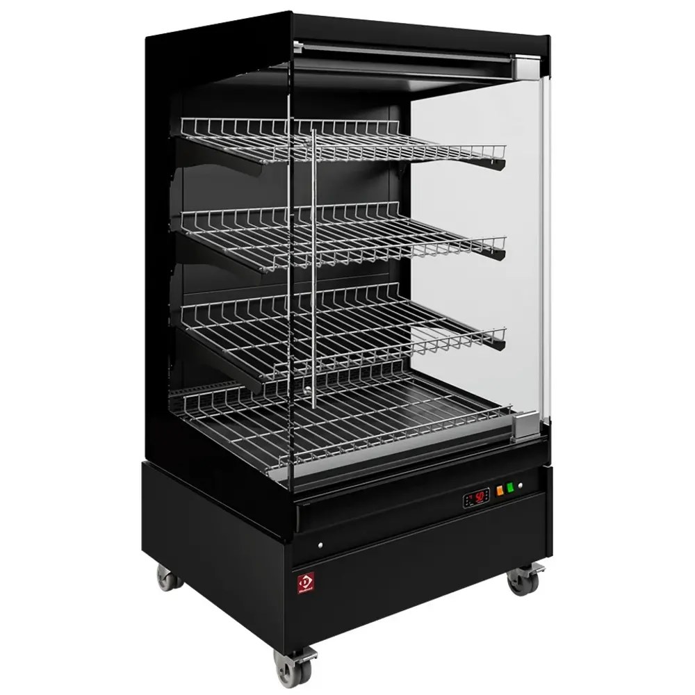 Diamond Verwamd Wandmeubel | Aosta Line | Zwart | 65°c/80°c | 5 Niveaus | Zelfbediening | 3.1kw (230v) | Wielen (geremd) | 800x741x1917(h)mm