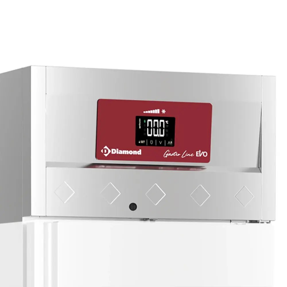 Diamond Koelkast | Gastro Line | 700l (2/1 Gn) | Rvs | 0°c/+8°c | Geforceerd | Wielen (geremd) | 693x856x2145(h)mm