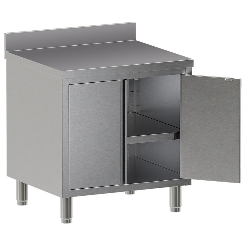 Diamond Werkbank | Standard Line Evo | Rvs | Draaideuren | Achteropstand | 800x700x865/965(h)mm