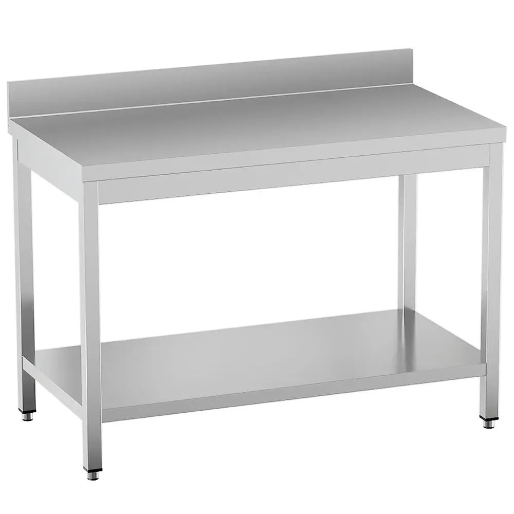Diamond Werktafel | Standard Line Evo | Rvs | Diepte 600 | Hoogte 865/965 | Breedte 1000-1400 | Achteropstand | Zelfmontage