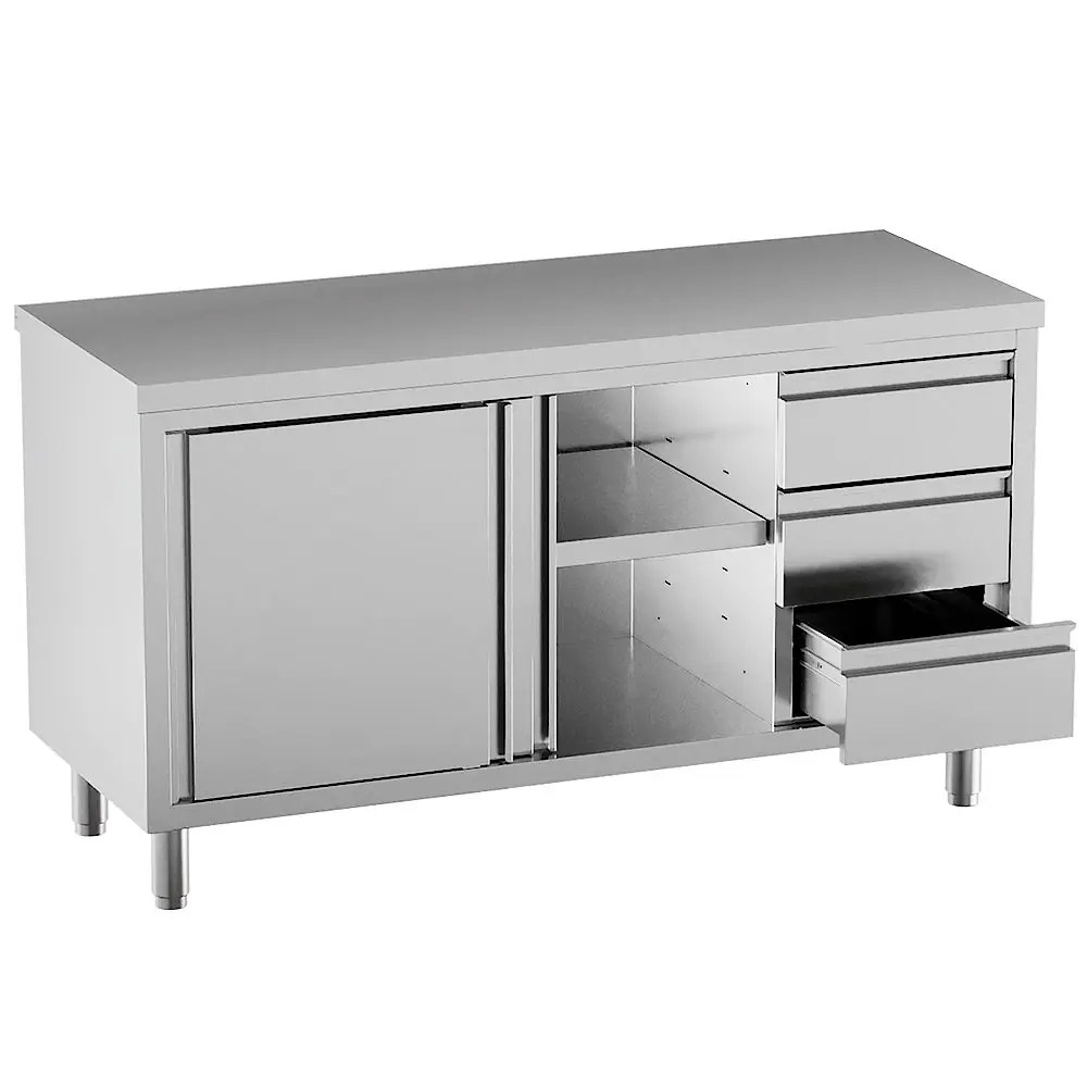 Diamond Werktafel | Standard Line Evo | Rvs | Diepte 700 | Hoogte 865 | Breedte 1000-1400 | Zelfmontage