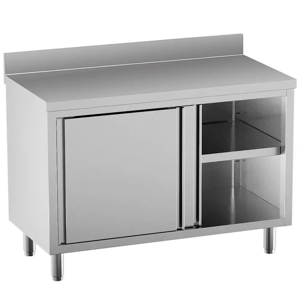 Diamond Werktafel | Standard Line Evo | Rvs | Diepte 700 | Hoogte 865/965 | Breedte 1000-1400 | Achteropstand | Zelfmontage