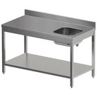 Diamond Cheftafel | Standard Line Evo | Rvs | Spoelbak (rechts) | Bodemschap | Achteropstand | Zelfmontage | 1400x700x865/965(h)mm