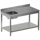 Diamond Cheftafel | Standard Line Evo | Rvs | Spoelbak (links) | Bodemschap | Achteropstand | Zelfmontage | 1400x700x865/965(h)mm