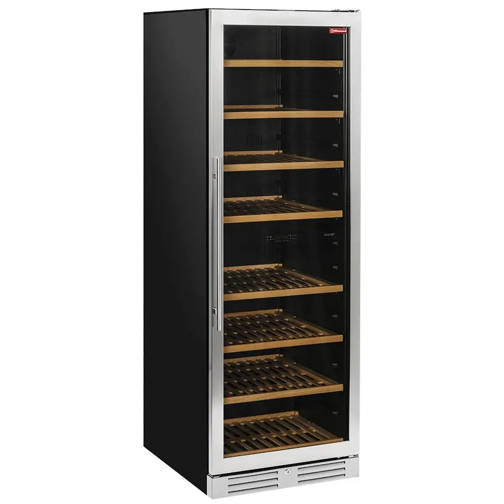 Diamond Wijnkoelkast | Millebolle Evo | 440l (151x 75cl) | Rvs/zwart | 2 Zones | +5°c/+18°c | Geforceerd | 595x720x1767(h)mm
