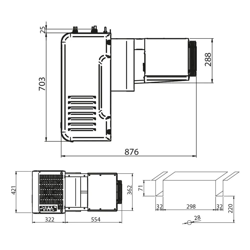 Diamond Hang-wandunit | 2.8-4.9m³ | -15°c/-25°c | 0.65kw (230v) | 420x876x728(h)mm