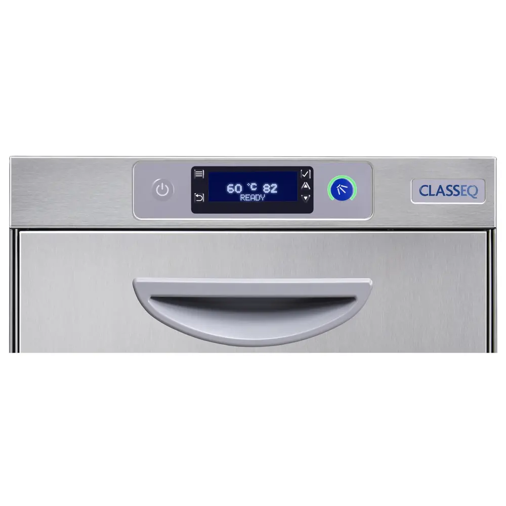 Classeq Glazenspoelmachine | C400 | Mand 400x400 | Afvoerpomp | Zeeppomp | Naglanspomp | 230v/400v | Dubbelwandig | 460x560x720/750(h)mm