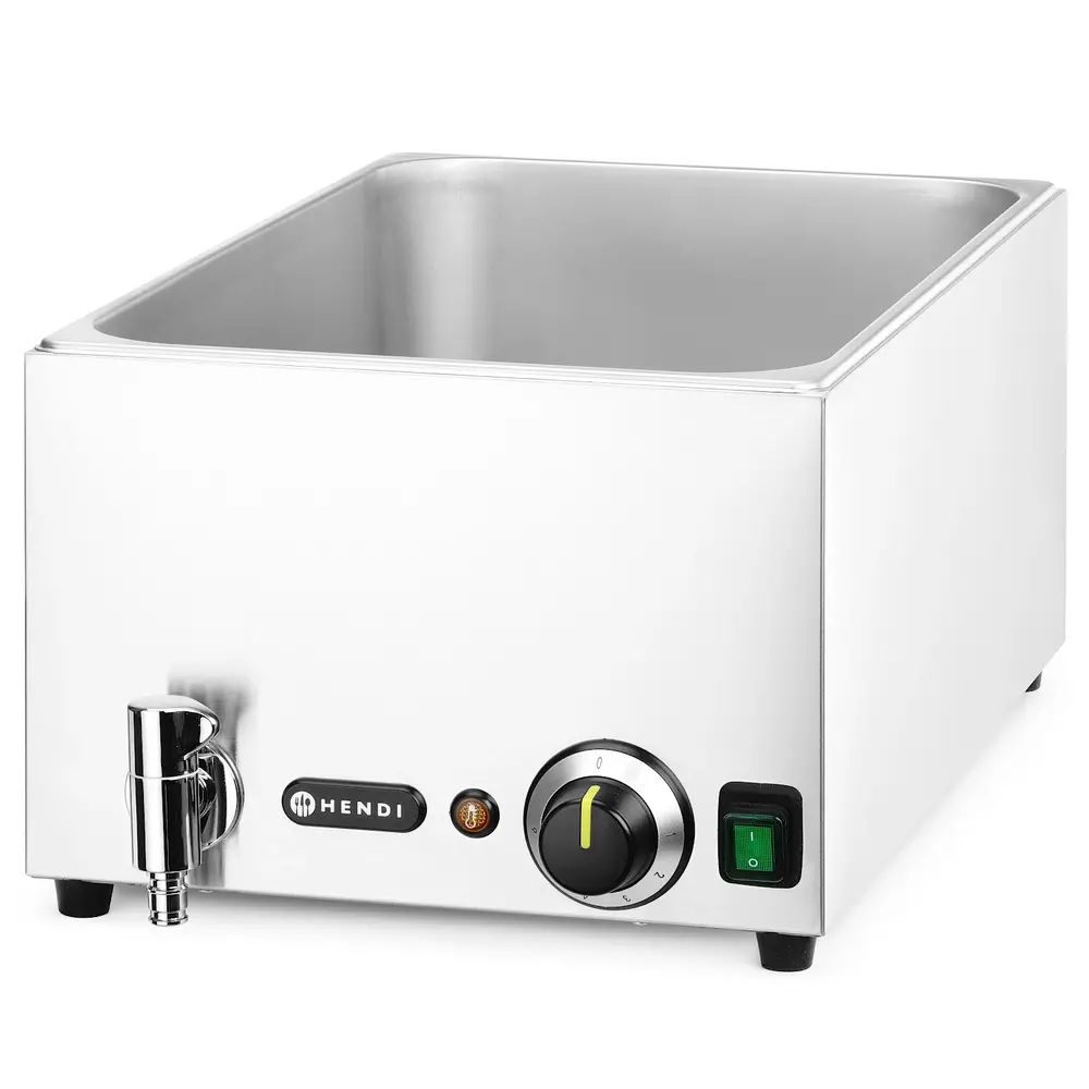 Hendi Bain-marie | Ranger | Elektrisch | 1/1 GN | 30°c/85°c | 1kw (230v) | Aftapkraan | 332x605x241(h)mm