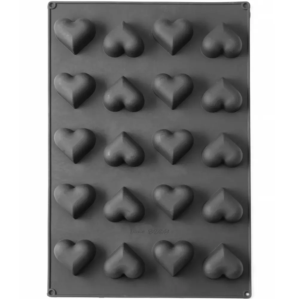Hendi Bakvorm | Siliconen | Cap. 20 Hartvormige Taartjes | 570x375x35(h)mm