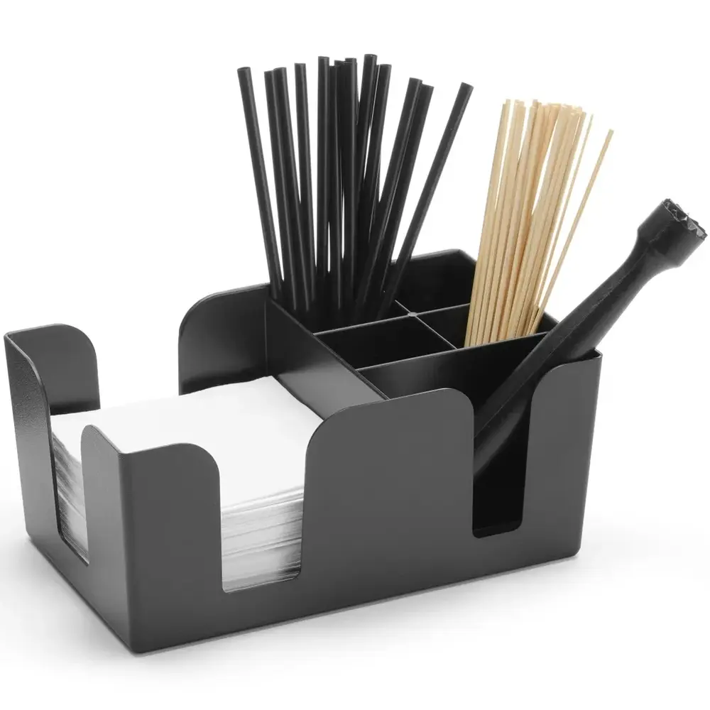Hendi Bar Caddy | Barup | Kunststof | Zwart | 6 Vakken | 240x145x105(h)mm