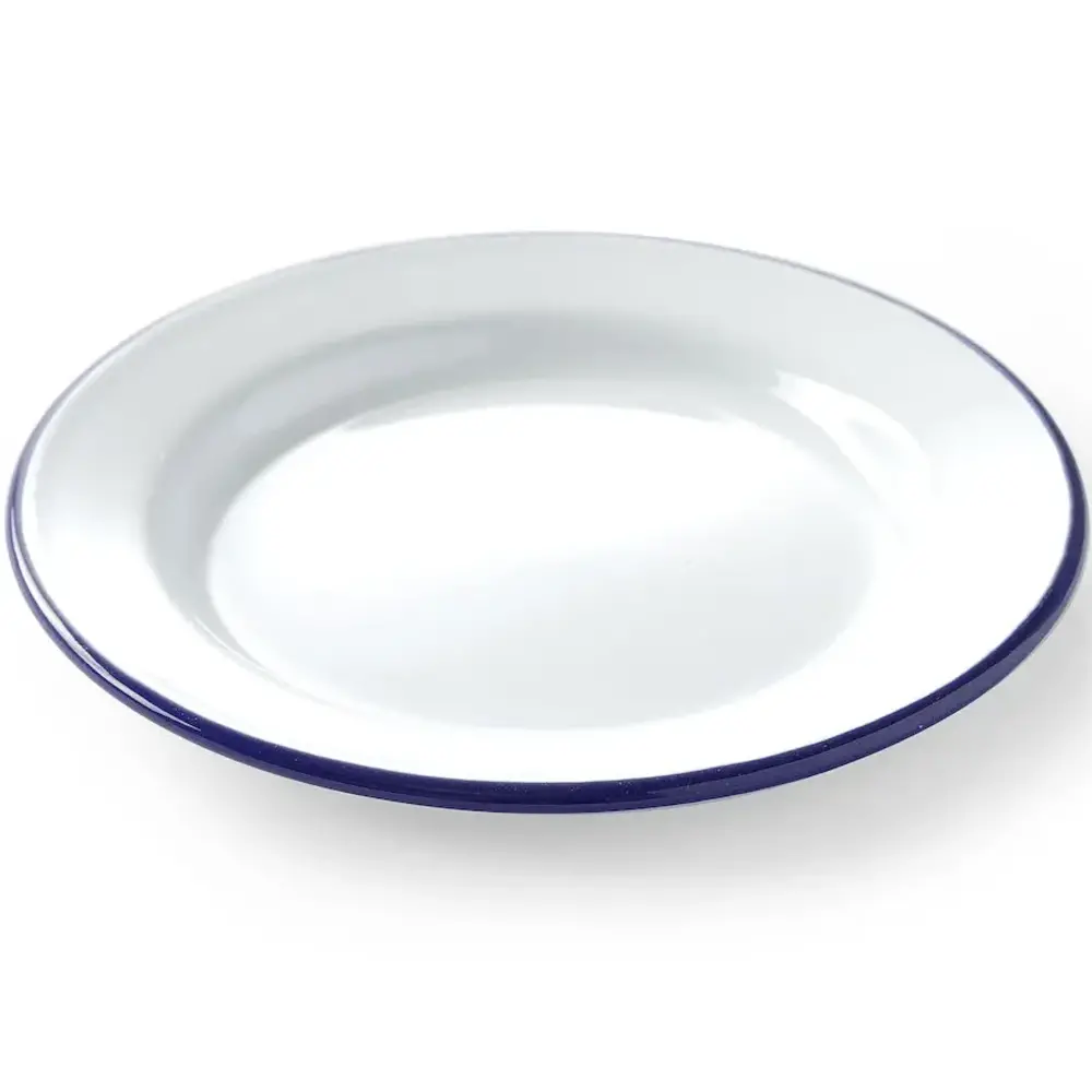Hendi Bord | Geëmailleerd Staal | Wit/blauw | Per Stuk | ø200mm