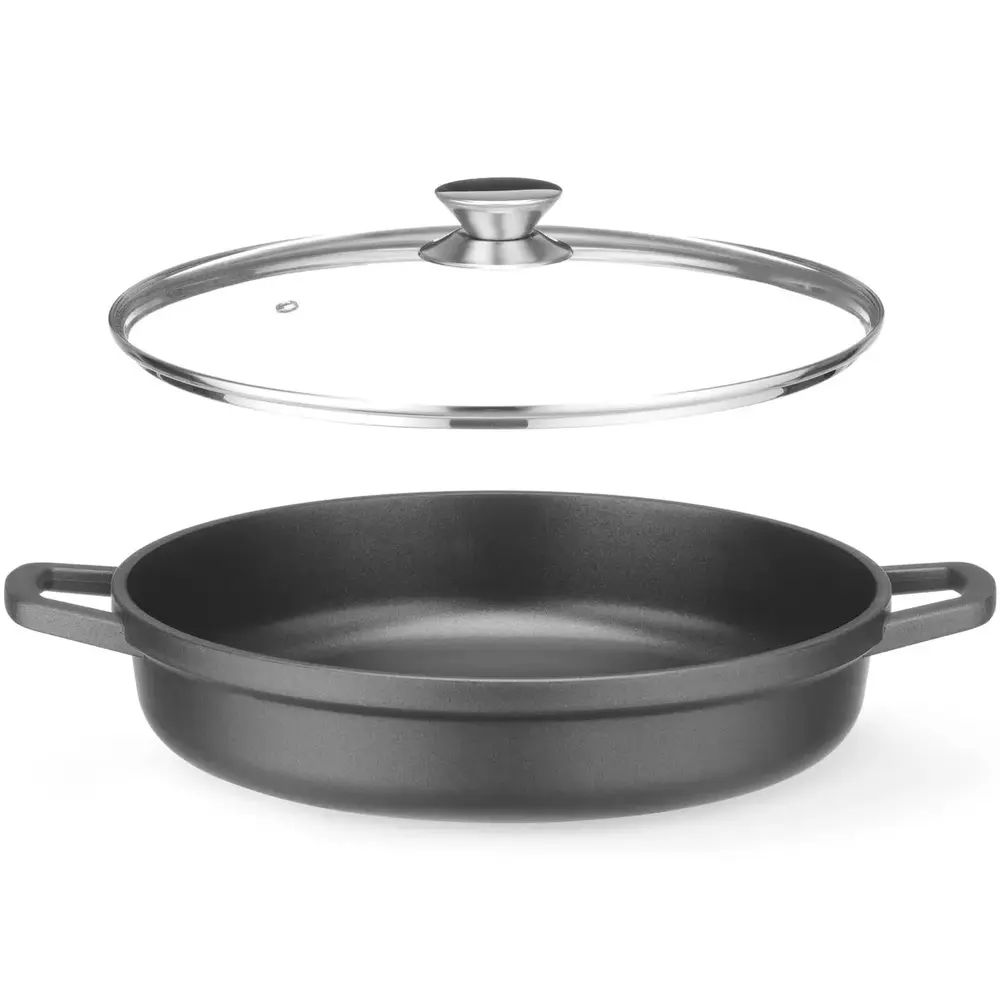 Hendi Braadpan | Aluminium (antiaanbaklaag) | 4.3l | Div. Warmtebronnen | Incl. Deksel | 425x332x70(h)mm