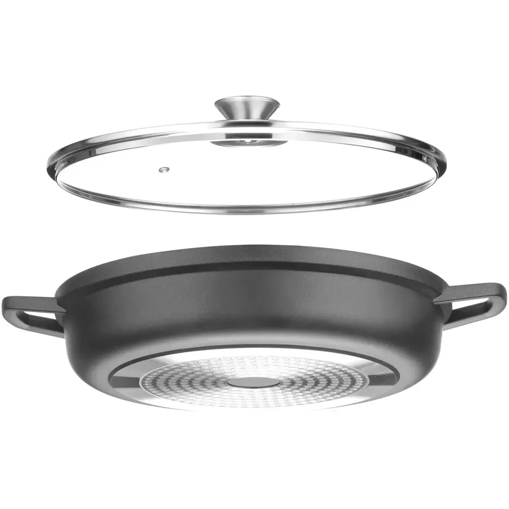 Hendi Braadpan | Aluminium (antiaanbaklaag) | 4.3l | Div. Warmtebronnen | Incl. Deksel | 425x332x70(h)mm