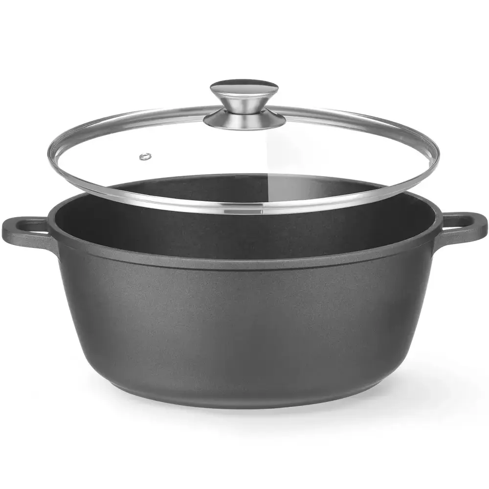 Hendi Braadpan | Aluminium (antiaanbaklaag) | 7.5l | Div. Warmtebronnen | Incl. Deksel | 387x310x130(h)mm