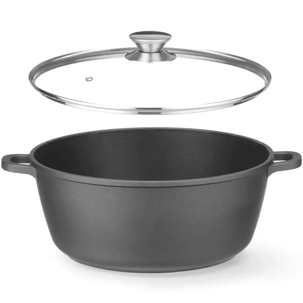 Hendi Braadpan | Aluminium (antiaanbaklaag) | 7.5l | Div. Warmtebronnen | Incl. Deksel | 387x310x130(h)mm