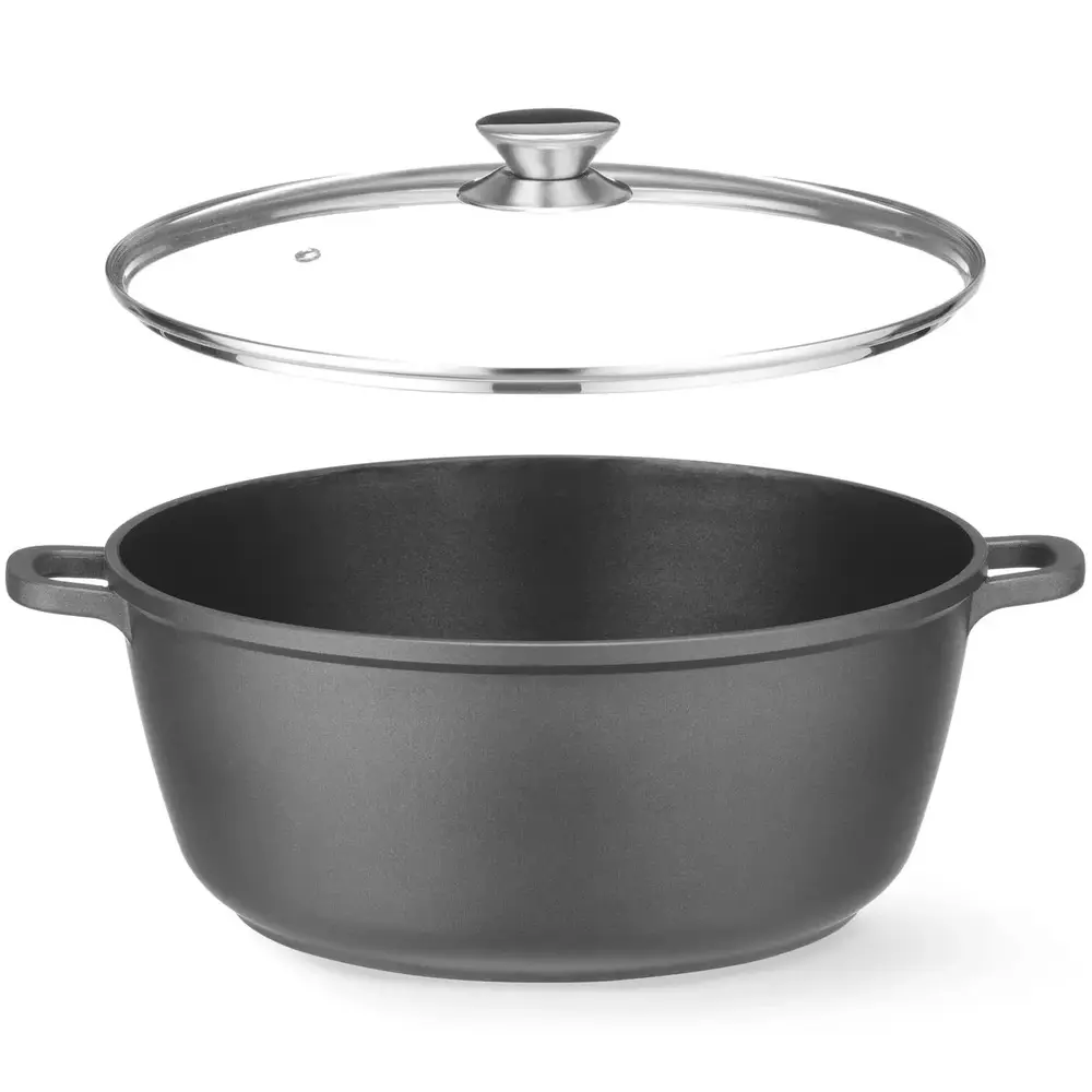 Hendi Braadpan | Aluminium (antiaanbaklaag) | 7L | Div. Warmtebronnen | Incl. Deksel | 367x290x122(h)mm