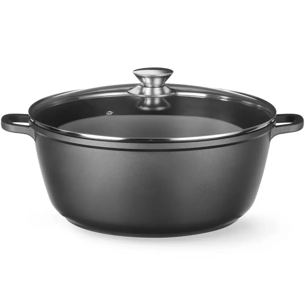 Hendi Braadpan | Aluminium (antiaanbaklaag) | 7L | Div. Warmtebronnen | Incl. Deksel | 367x290x122(h)mm