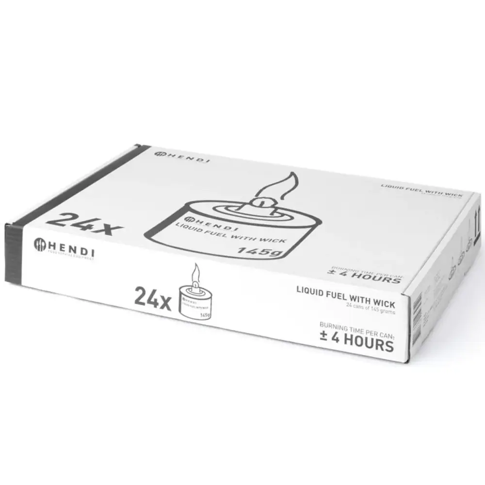 Hendi Brandpasta | Brandtijd 4u | Geur-/roetvrij | Herbruikbaar Lont | 24x 145g