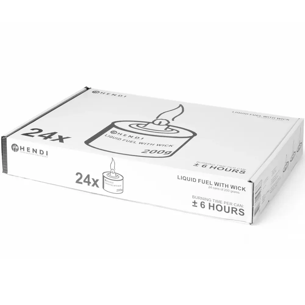 Hendi Brandpasta | Brandtijd 6u | Geur-/roetvrij | Herbruikbaar Lont | 24x 200g
