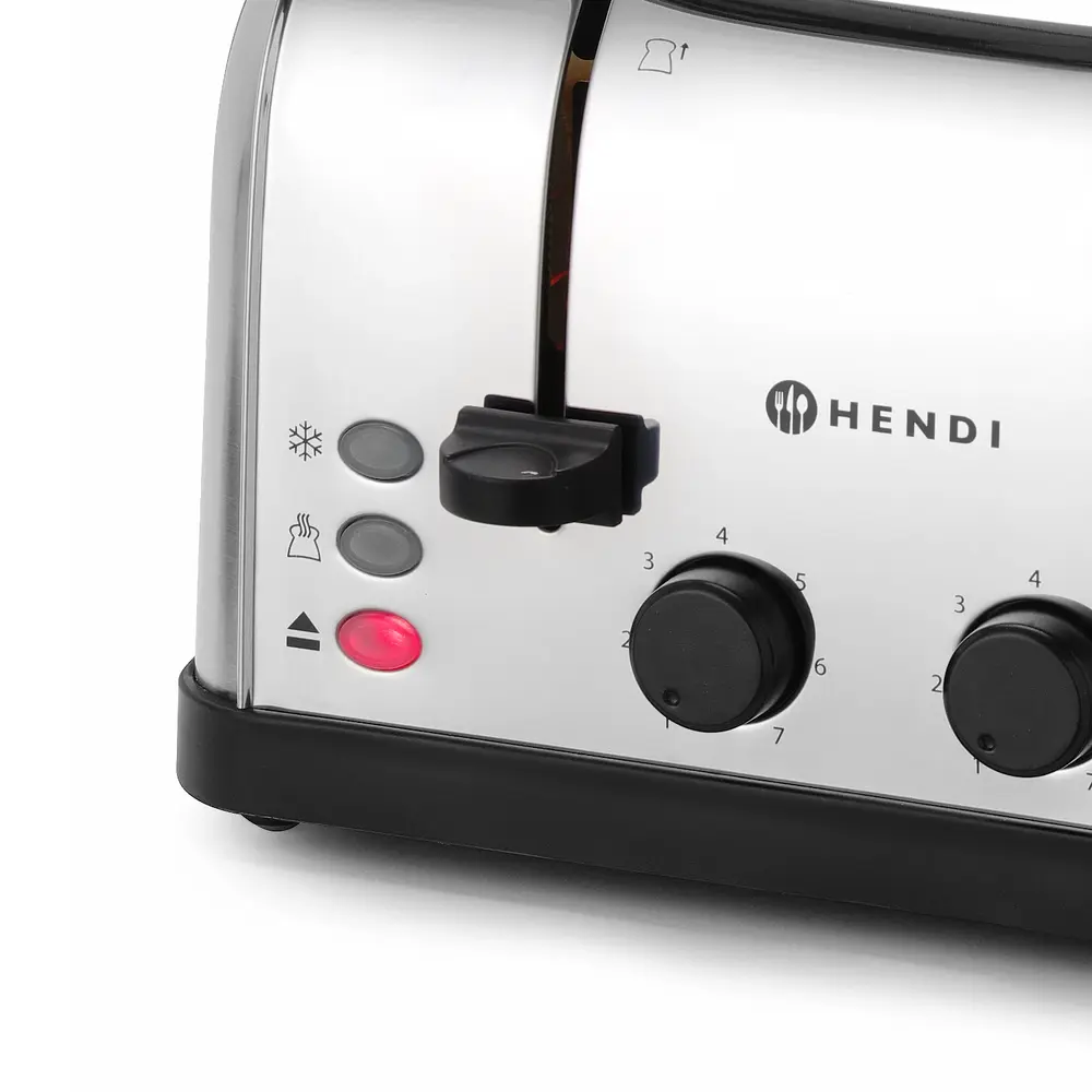 Hendi Broodrooster | Rvs | 4 Sleuven | 1.5kw (230v) | 335x295x180(h)mm
