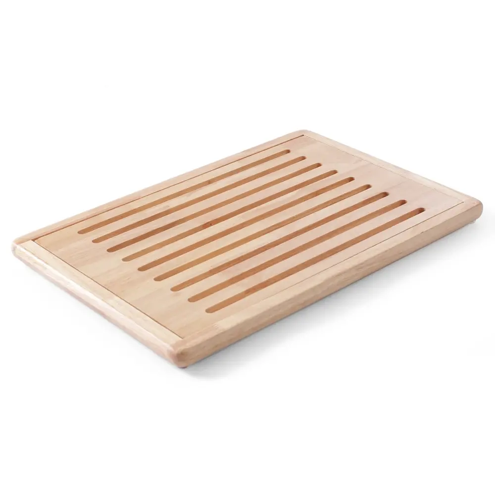 Hendi Broodsnijplank | Rubberhout | Kruimelvanger | 475x322x20(h)mm