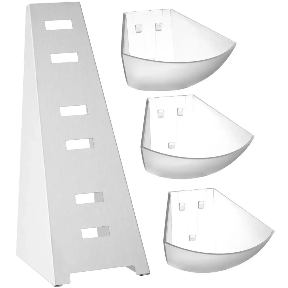 Hendi Buffetstandaard | Rvs/kunststof | 3x 1L | 190x240x410(h)mm