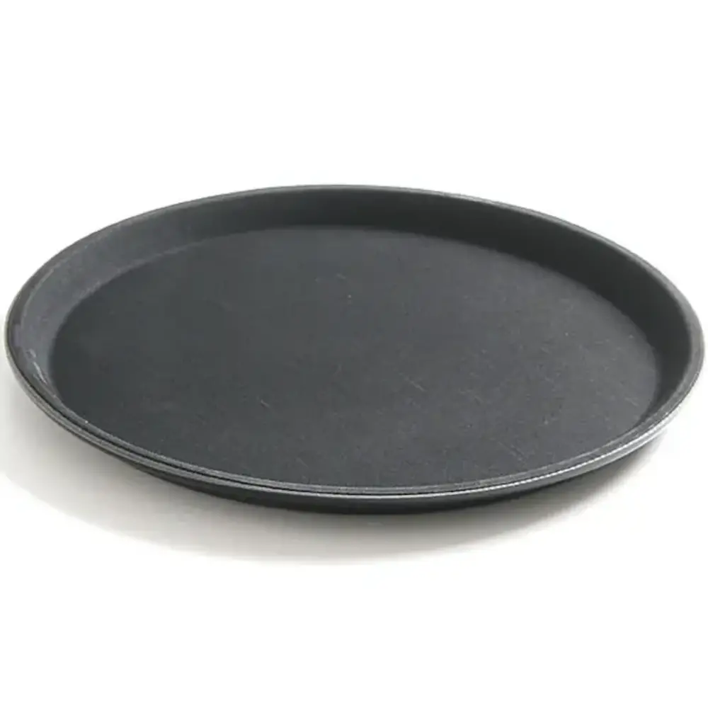 Hendi Dienblad | Glasvezel | Zwart | Antislip | Stapelbaar | ø350x22(h)mm